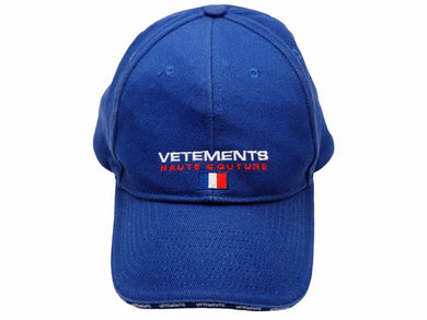 VETEMENTS ヴェトモン CAP キャップ 帽子 HAUTE COUTURE ロゴ 18ss ネイビー フリーサイズ 中古 26070 正規品