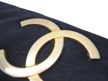 画像をギャラリービューアに読み込む, CHANEL シャネル バレッタ ココマーク アクセサリー 小物 サテン レザー ブラック ゴールド 美品 中古 26158