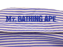 Load image into Gallery viewer, Mr BATHING APE ミスターベイシングエイプ BAPE シャツ 長袖 ストライプ ブルー 刺繍 サイズM メンズ 良好 26199