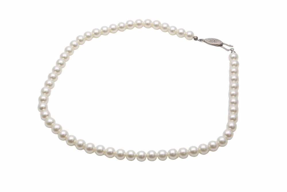 フェイクパール ネックレス アクセサリー 小物 イミテーションパール ノーブランド コットン ホワイト 40cm 美品 中古 28092