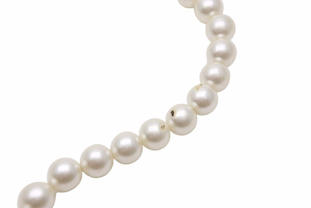 フェイクパール ネックレス アクセサリー 小物 イミテーションパール ノーブランド コットン ホワイト 40cm 美品 中古 28092