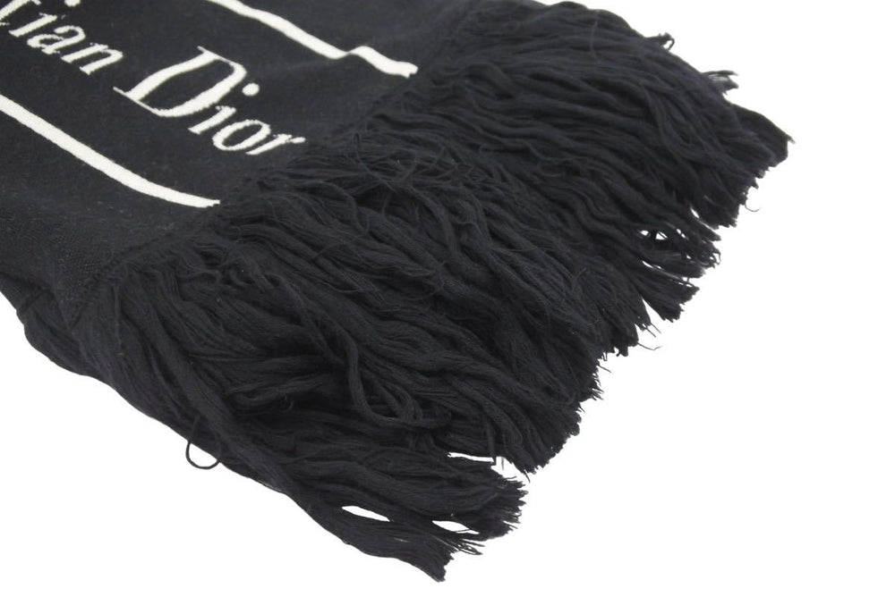 DIOR HOMME ディオーオム 18AW ATELIER アトリエ ロゴ マフラー 833ME37ZT688 ウール ブラック ホワイト 美品 中古 25318