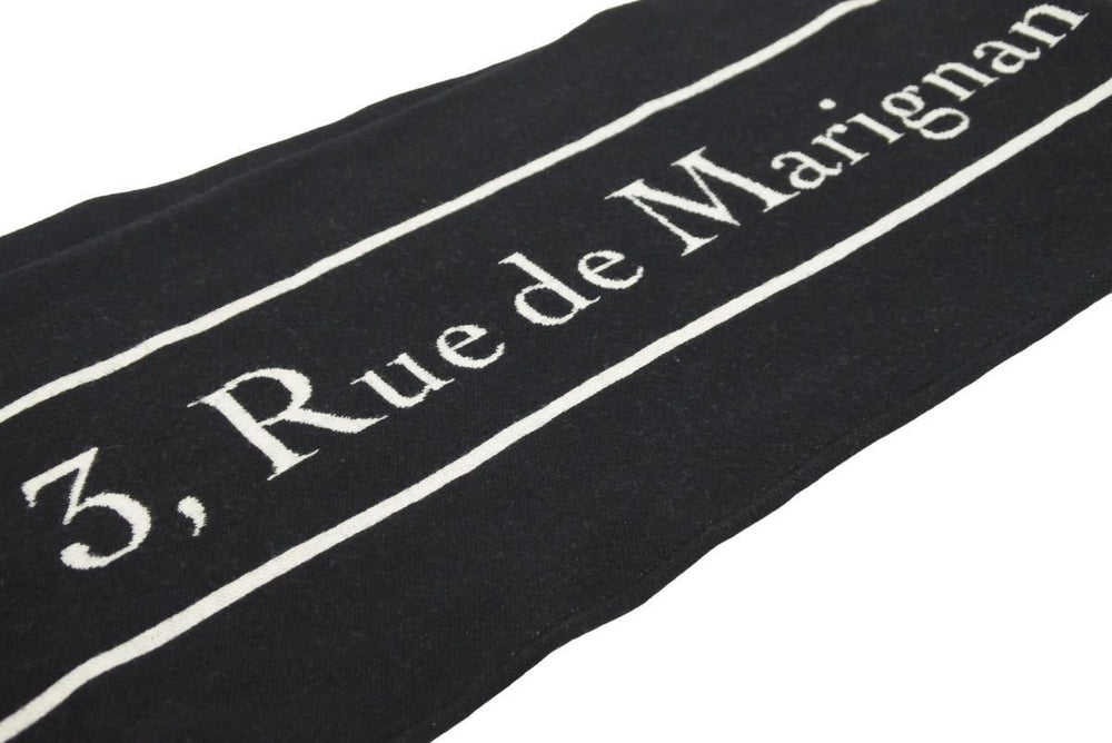 DIOR HOMME ディオーオム 18AW ATELIER アトリエ ロゴ マフラー 833ME37ZT688 ウール ブラック ホワイト 美品 中古 25318