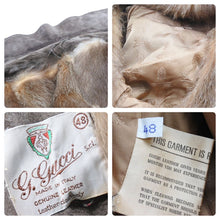 画像をギャラリービューアに読み込む, GUCCI グッチ ムートンコート スエード メンズ ヴィンテージ ベージュ サイズ 48 ファー レザー 中古 28960