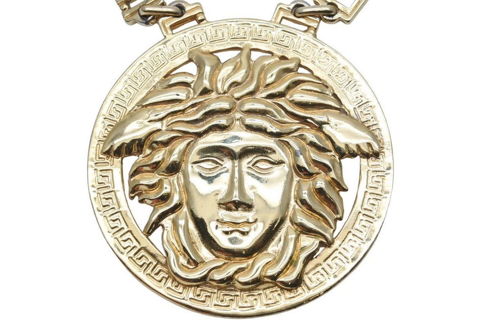 VERSACE ヴェルサーチ ヴィンテージ メデューサペンダントトップジャンボネックレス ゴールド 美品 中古 29190