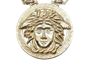 VERSACE ヴェルサーチ ヴィンテージ メデューサペンダントトップジャンボネックレス ゴールド 美品 中古 29190