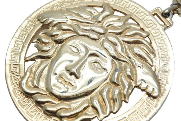 VERSACE ヴェルサーチ ヴィンテージ メデューサペンダントトップジャンボネックレス ゴールド 美品 中古 29190