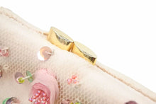 画像をギャラリービューアに読み込む, ANNA MOLINARI アンナモリナーリ チェーンショルダーバング 花柄 ビーンズ ゴールド金具 中古 29839