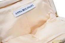 画像をギャラリービューアに読み込む, ANNA MOLINARI アンナモリナーリ チェーンショルダーバング 花柄 ビーンズ ゴールド金具 中古 29839