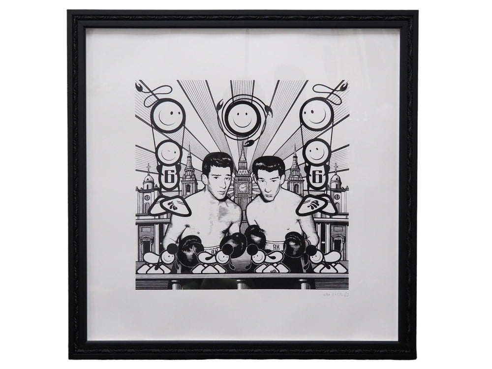 Like new THE LONDON POLICE Silk Screen Paper Boxer Limited to 30 Signed Painting Poster Used 30051