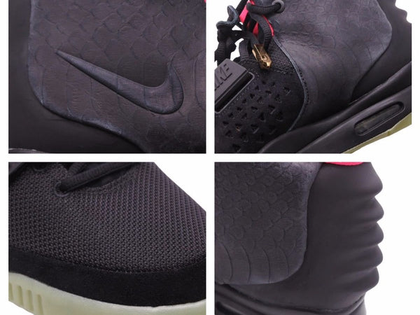 Unused / with black tag NIKE AIR YEEZY 2 Air Yeezy Solar Red 508214-006 Black Sneakers 30346