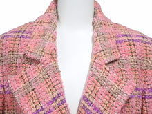 画像をギャラリービューアに読み込む, CHANEL シャネル ジャケット ツイード 94A ココボタン ピンク マルチ ヴィンテージ アウター レディース サイズ36 美品 34079