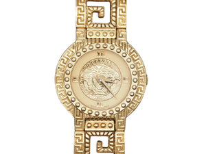 GIANNI VERSACE ヴェルサーチ ヴィンテージ 腕時計 7009016 メデューサ バロック 箱付き ゴールド ブラック 中古 31481