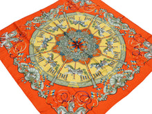 Load image into Gallery viewer, HERMES エルメス スカーフ カレ90 シルク LUNA PARK 遊園地 メリーゴーランド 馬柄 レッド オレンジ イエロー 美品 中古 31637