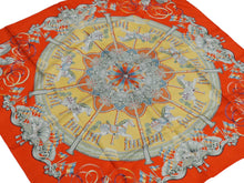 Load image into Gallery viewer, HERMES エルメス スカーフ カレ90 シルク LUNA PARK 遊園地 メリーゴーランド 馬柄 レッド オレンジ イエロー 美品 中古 31637