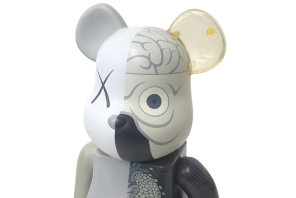 Extremely rare KAWS item, signed by the artist himself. BE@RBRIK Gray COMPANION Human Anatomy Model 400% Original Fake Excellent Condition Used 31909