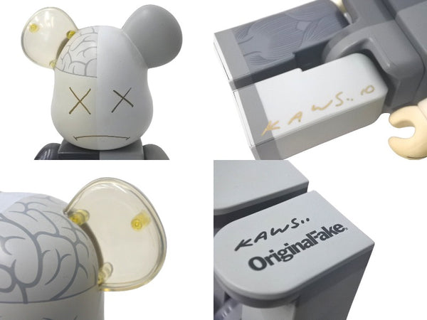 Extremely rare KAWS item, signed by the artist himself. BE@RBRIK Gray COMPANION Human Anatomy Model 400% Original Fake Excellent Condition Used 31909