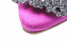 画像をギャラリービューアに読み込む, MANOLO BLAHNIK マノロブラニク フラット パンプス ハンギシ サテン 36 ピンク レディース ビジュー 靴 32357