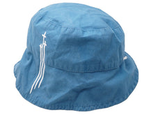 画像をギャラリービューアに読み込む, ChromeHearts クロムハーツ キッズ用 子供用 バケットハット 帽子 ブランドロゴ クロス コットン ブルー 美品 中古 32569