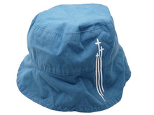 画像をギャラリービューアに読み込む, ChromeHearts クロムハーツ キッズ用 子供用 バケットハット 帽子 ブランドロゴ クロス コットン ブルー 美品 中古 32569