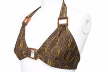 画像をギャラリービューアに読み込む, FENDI フェンディ ヴィンテージ 総柄 スイムウェア ズッカ柄 ベカンバッグ 水着 ブラウン ビキニ サイズ40 美品 中古 32705