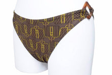 画像をギャラリービューアに読み込む, FENDI フェンディ ヴィンテージ 総柄 スイムウェア ズッカ柄 ベカンバッグ 水着 ブラウン ビキニ サイズ40 美品 中古 32705