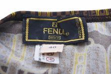 画像をギャラリービューアに読み込む, FENDI フェンディ ヴィンテージ 総柄 スイムウェア ズッカ柄 ベカンバッグ 水着 ブラウン ビキニ サイズ40 美品 中古 32705