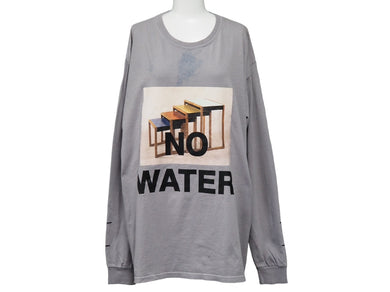 A-COLD-WALL ア コールド ウォール 長袖Tシャツ ロンT NO WATER プリント コットン グレー サイズS 良品 中古 33977