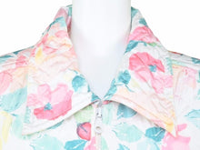 画像をギャラリービューアに読み込む, CHANEL シャネル ヴィンテージ モッズコート ジャケット フラワー 総柄ブルゾン ココマーク ナイロン レディース 良好 30735