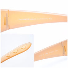 画像をギャラリービューアに読み込む, EMPORIO ARMANI エンポリオアルマー二 サングラス イタリア製 ロゴ クリア ベージュ 615-s 446 51□17 135 中古 34182