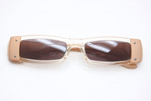 画像をギャラリービューアに読み込む, EMPORIO ARMANI エンポリオアルマー二 サングラス イタリア製 ロゴ クリア ベージュ 615-s 446 51□17 135 中古 34182