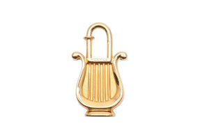 HERMES エルメス 1996年 ハープ カデナ チャーム ゴールド GP ヴィンテージ ANNEE DE LA MUSIQUE アクサセリー 美品 中古 34629