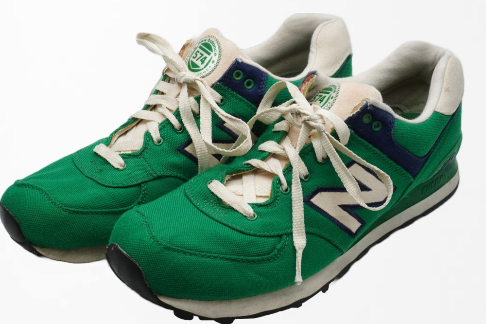NEW BALANCE New Balance sneakers shoes rugby pack ML574RUG canvas green navy white good used 35189