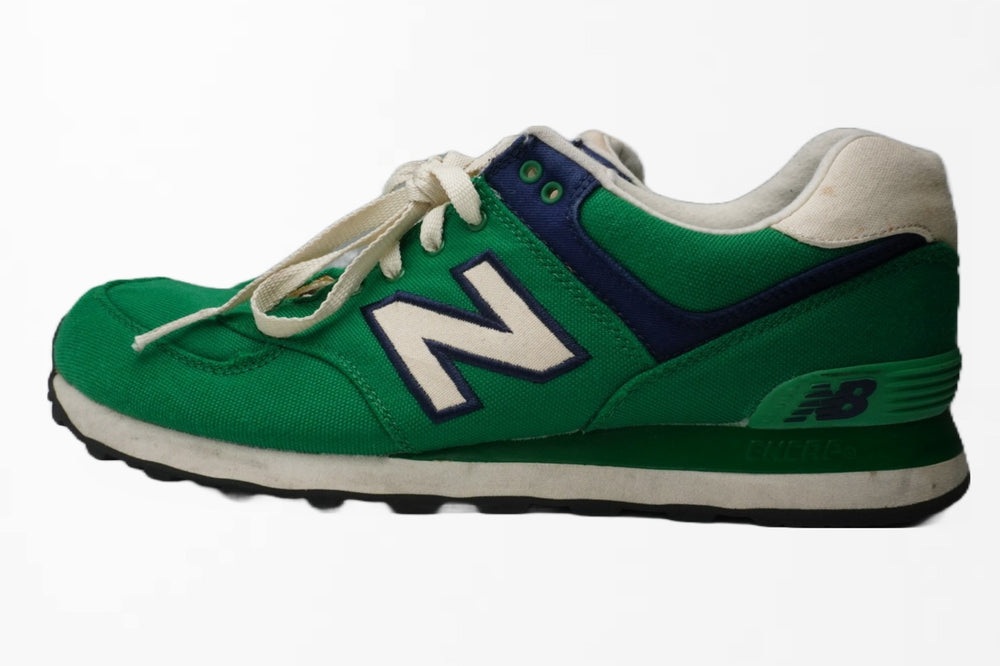 NEW BALANCE New Balance sneakers shoes rugby pack ML574RUG canvas green navy white good used 35189