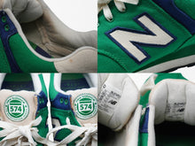 画像をギャラリービューアに読み込む, NEW BALANCE ニューバランス スニーカー シューズ ラグビーパック ML574RUG キャンバス グリーン ネイビー ホワイト 良品 中古58742