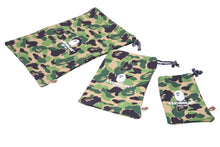 Load image into Gallery viewer, A BATHING APE アベイシングエイプ ABC POUCH 3P SET ポーチ3点セット GREEN グリーン 緑 1F70182143 中古 35276