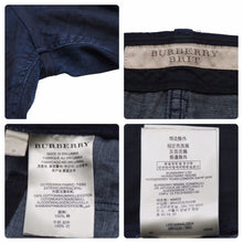 Load image into Gallery viewer, BURBERRY BRIT バーバリー ブリットパンツ ハーフパンツ NKI-SU15 コットン レザー ネイビー サイズ38 美品 中古 35309