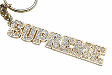 画像をギャラリービューアに読み込む, SUPREME シュプリーム 18SS ブロックロゴ キーチェーン ゴールド ラインストーン アイスドアウト 中古 3547