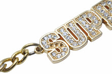 画像をギャラリービューアに読み込む, SUPREME シュプリーム 18SS ブロックロゴ キーチェーン ゴールド ラインストーン アイスドアウト 中古 3547