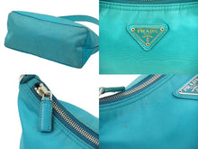 Load image into Gallery viewer, PRADA プラダ ハンドバッグ ワンショルダーバッグ 1N1413 アクセサリーポーチ テスート ナイロン レザー ブルー 美品 中古 35618