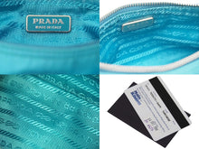 Load image into Gallery viewer, PRADA プラダ ハンドバッグ ワンショルダーバッグ 1N1413 アクセサリーポーチ テスート ナイロン レザー ブルー 美品 中古 35618