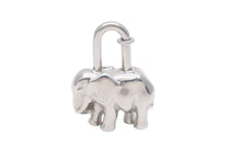 画像をギャラリービューアに読み込む, HERMES エルメス チャーム キーホルダー アクセサリー ペンダントトップ シルバー 象 カデナ 南京錠 美品 中古 35900