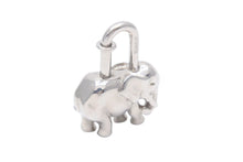 画像をギャラリービューアに読み込む, HERMES エルメス チャーム キーホルダー アクセサリー ペンダントトップ シルバー 象 カデナ 南京錠 美品 中古 35900