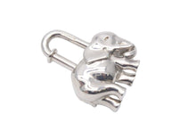 画像をギャラリービューアに読み込む, HERMES エルメス チャーム キーホルダー アクセサリー ペンダントトップ シルバー 象 カデナ 南京錠 美品 中古 35900