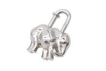 画像をギャラリービューアに読み込む, HERMES エルメス チャーム キーホルダー アクセサリー ペンダントトップ シルバー 象 カデナ 南京錠 美品 中古 35900