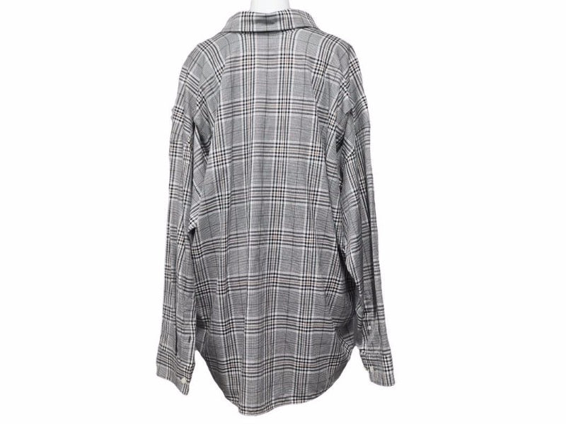 BALENCIAGA バレンシアガ 20SS シャツ オーバーサイズ トップス 長袖 622050 チェック柄 グレー サイズ34 レディース 美品 35904 正規
