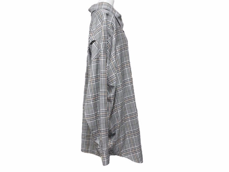 BALENCIAGA Balenciaga 20SS Shirt Oversized Tops Long Sleeve 622050 Check Pattern Gray Size 34 Women's Good Condition 35904 Regular