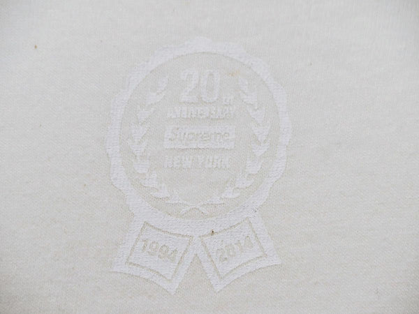 supreme Box Logo Tee 20th Anniversary Box Logo T-shirt Ivory Short Sleeve Tops Size M Used 36106