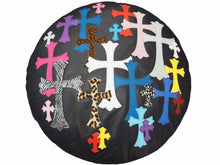 Load image into Gallery viewer, CHROME HEARTS クロムハーツ マルチクロスパッチクッション インテリア レザー 牛革 良好 36945