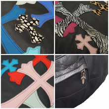 Load image into Gallery viewer, CHROME HEARTS クロムハーツ マルチクロスパッチクッション インテリア レザー 牛革 良好 36945